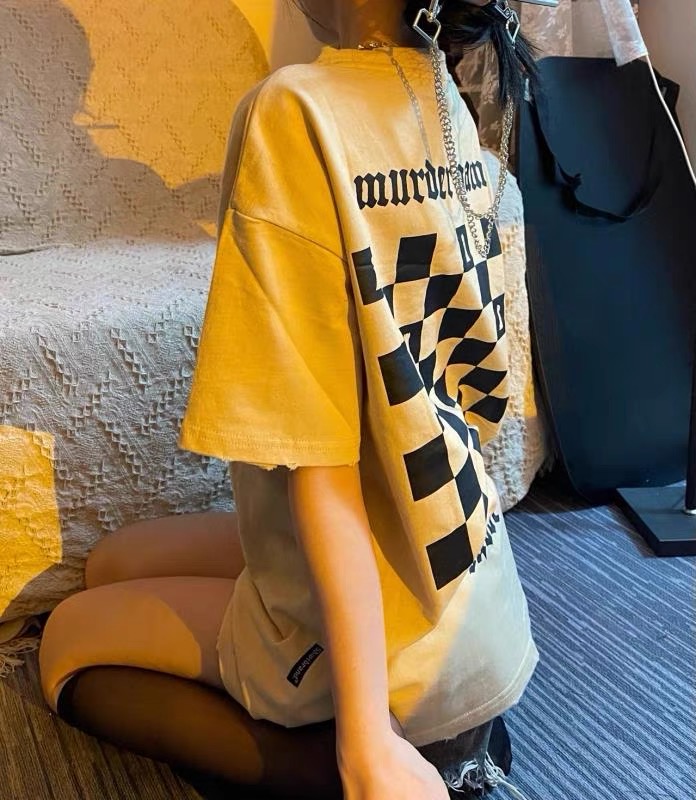Retro Checkerboard Oversized T-Shirt for Women 3