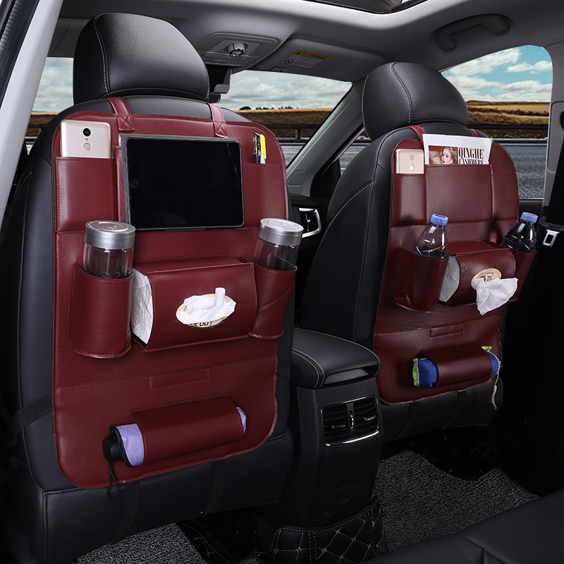 Car Interior Supplies Multifunctional Seat Back Leather Folding 3