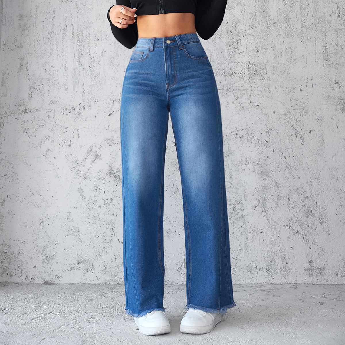 Women’s High-Waist Straight Wide-Leg Jeans