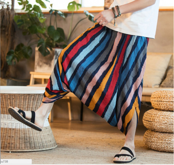 Striped Nepalese Cropped Trousers 5