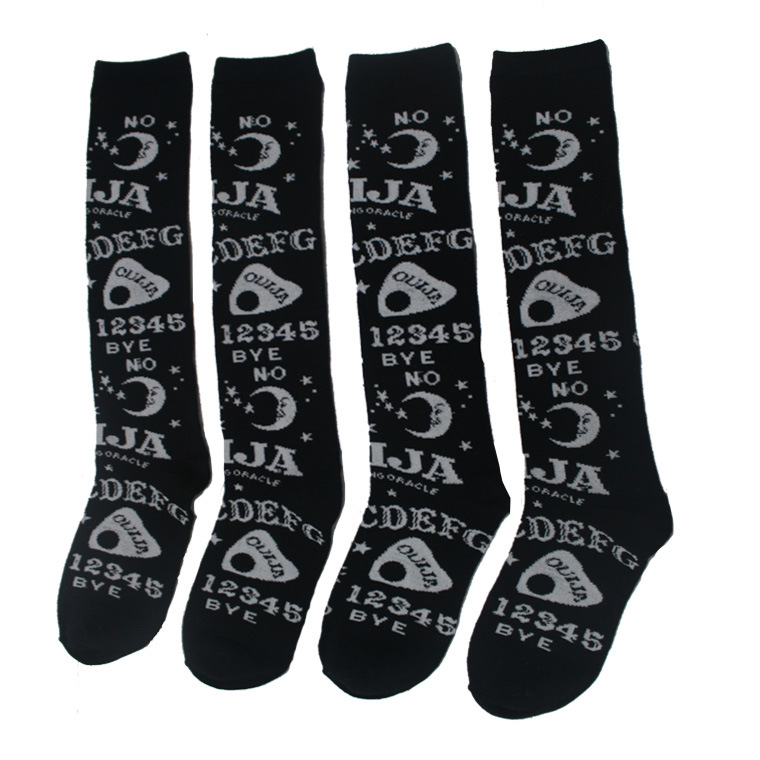 Women’s knee-high socks with sun-letter design