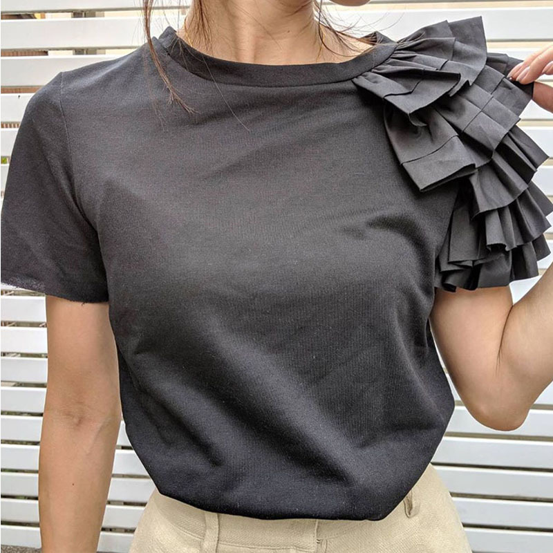 Korean Style Personalized Lace Stitch T-Shirt 3