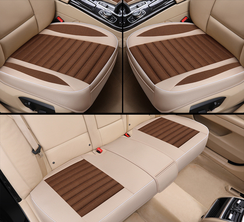 Car Seat Cover,Flax Cushion Seasons Universal Breathable For Most Four-Door Sedan&SUV Ultra-Luxury Car Seat Protection 6