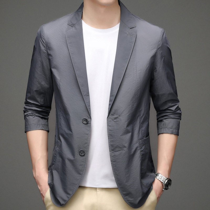 Men’s Thin Breathable Sun-Protective Suit with Blue Jacket