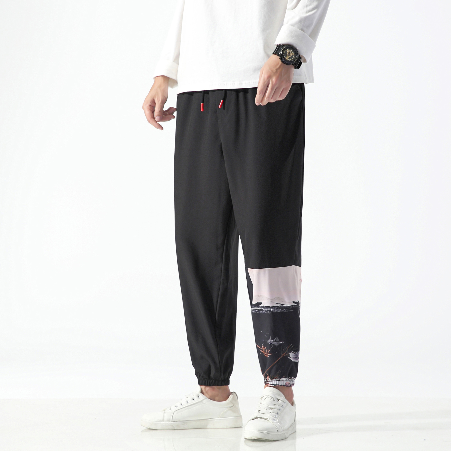Men's Casual Cropped Trousers in Chinese Style 2