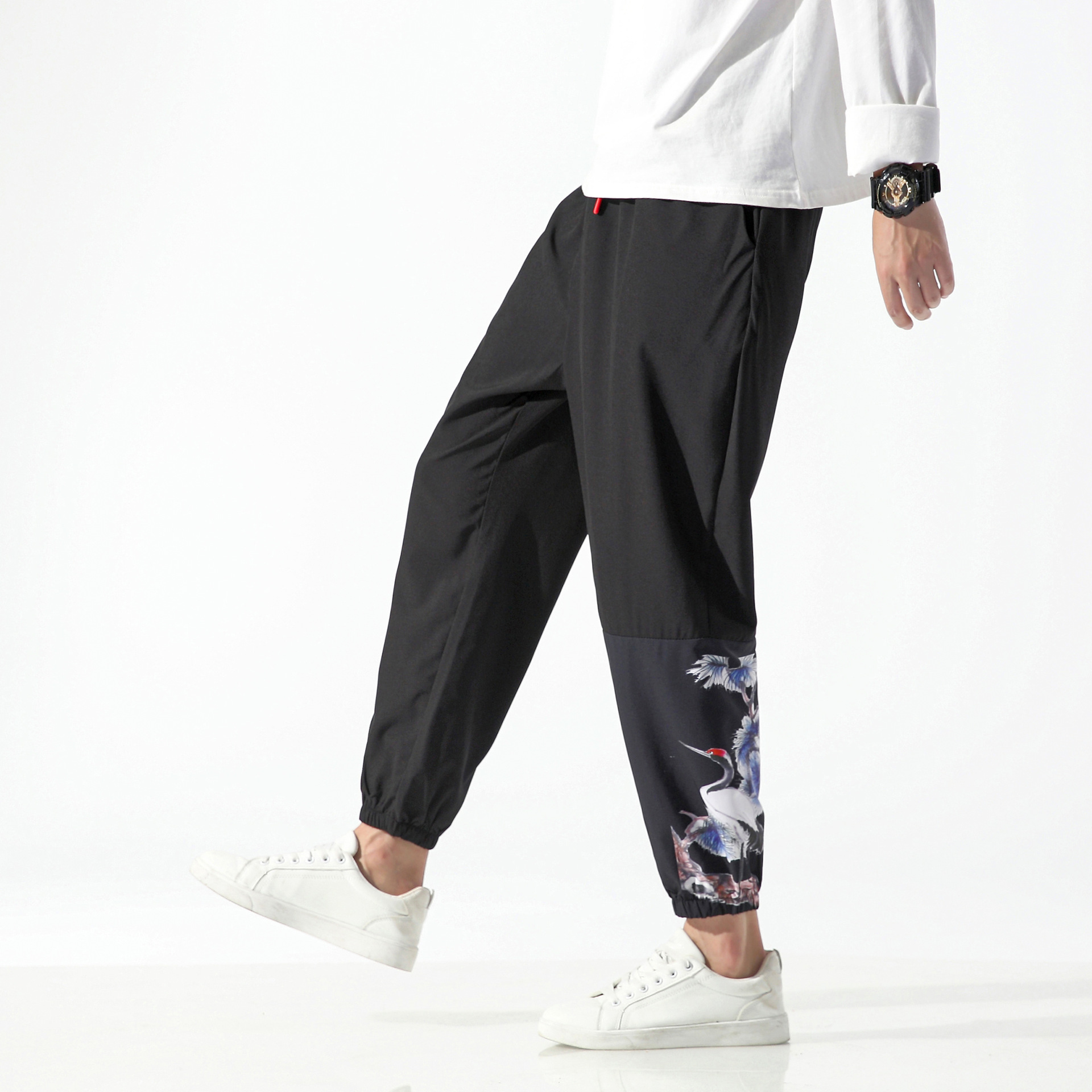 Men's Casual Cropped Trousers in Chinese Style 4