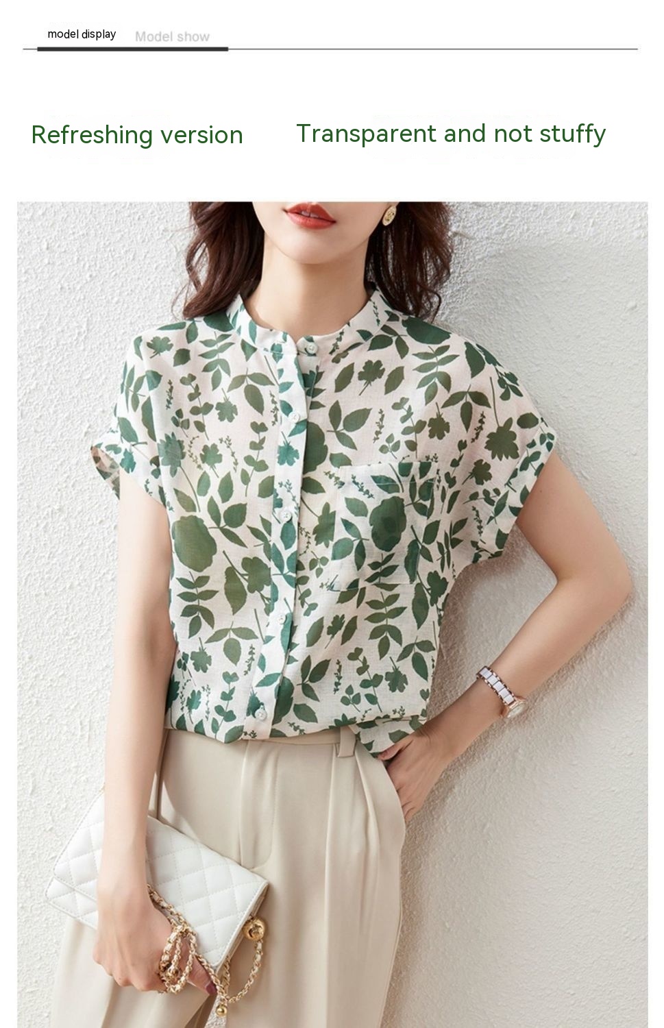 Floral Chiffon Short-Sleeve Shirt 11