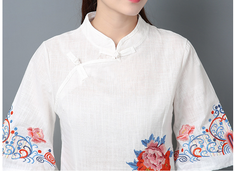 Heavy Embroidered Stand Collar T-Shirt 6