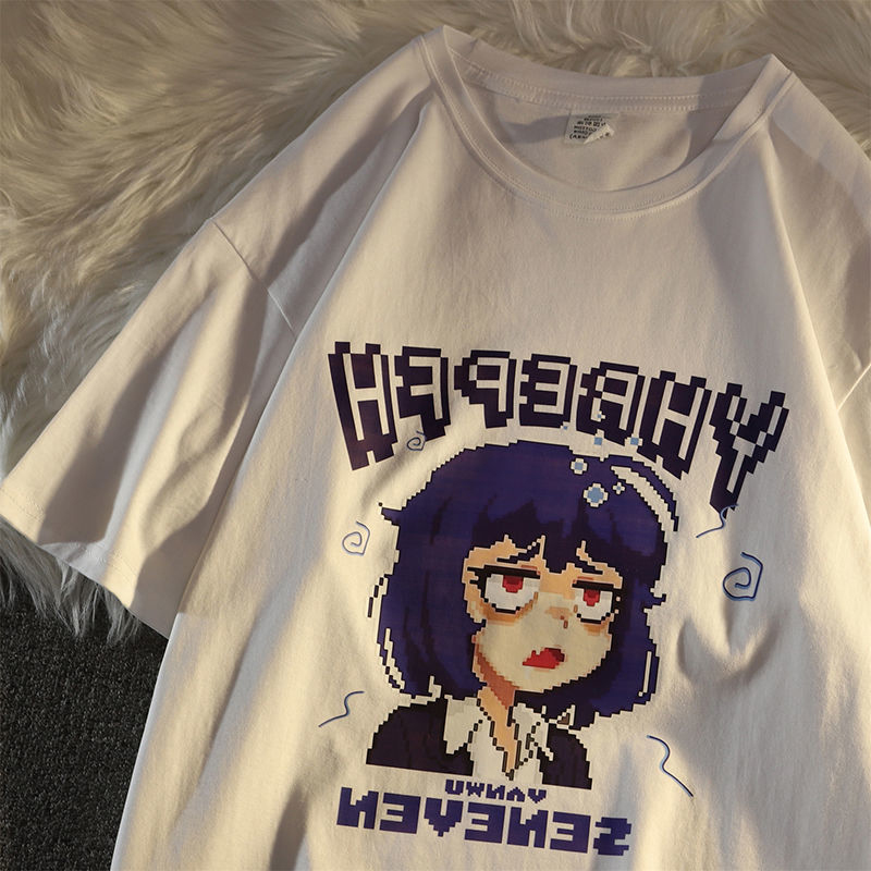Loose Short-Sleeved T-Shirt - Gaming Girl Design 7