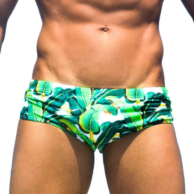 Green Leaf Triangle Swim Trunks