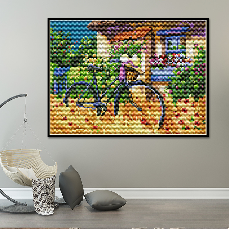 Cross stitch New Rural flower oil painting 3