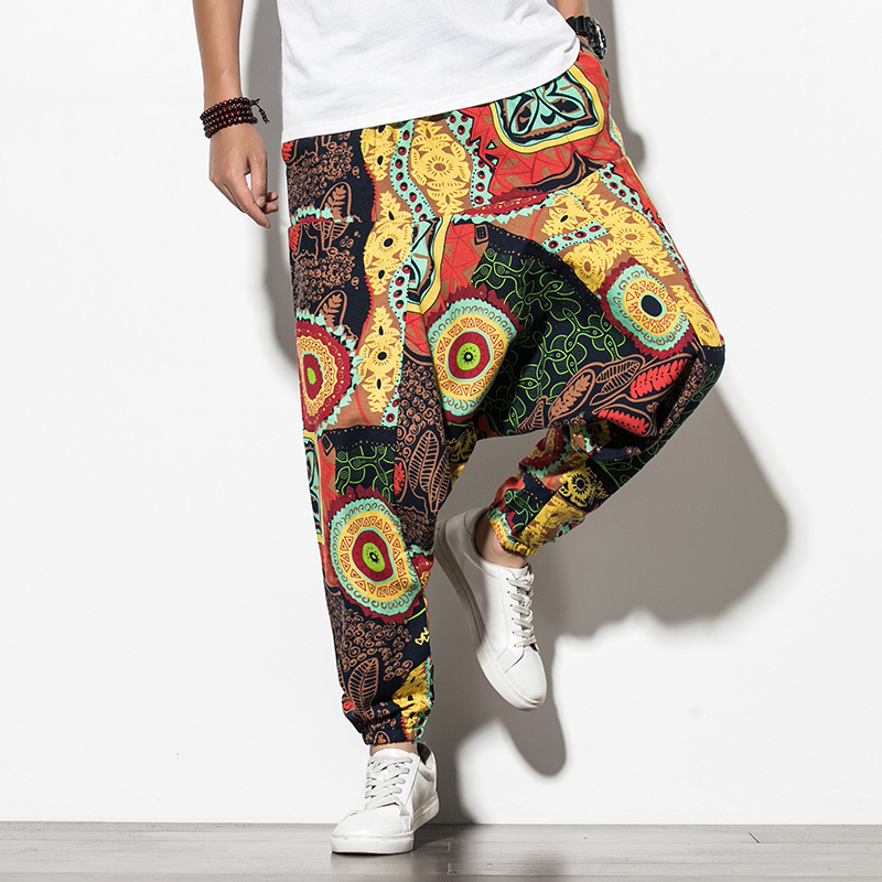 Men's Summer Chinese Wind Bundle Pants 9