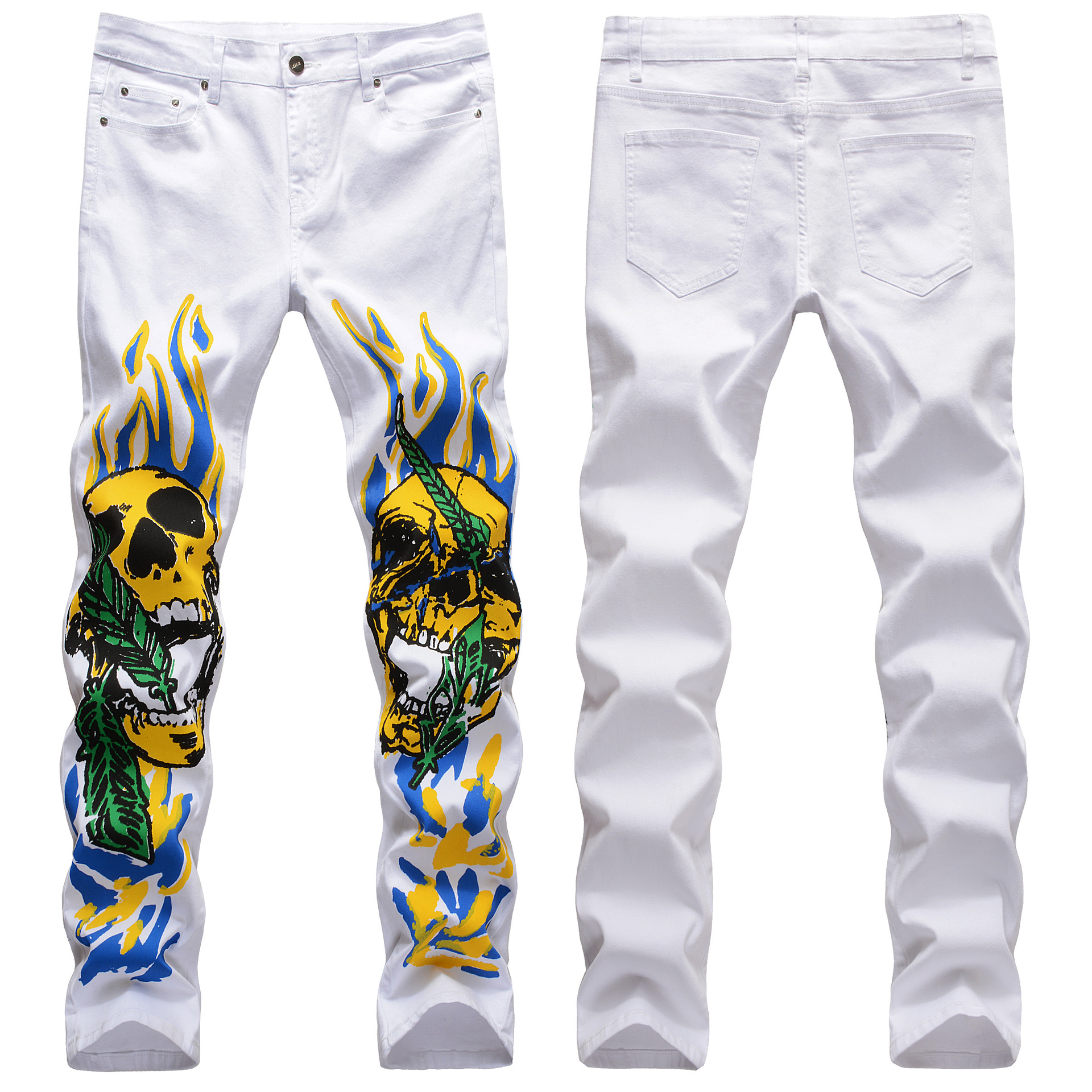 Skull Graffiti Flame Streetwear Pants 3