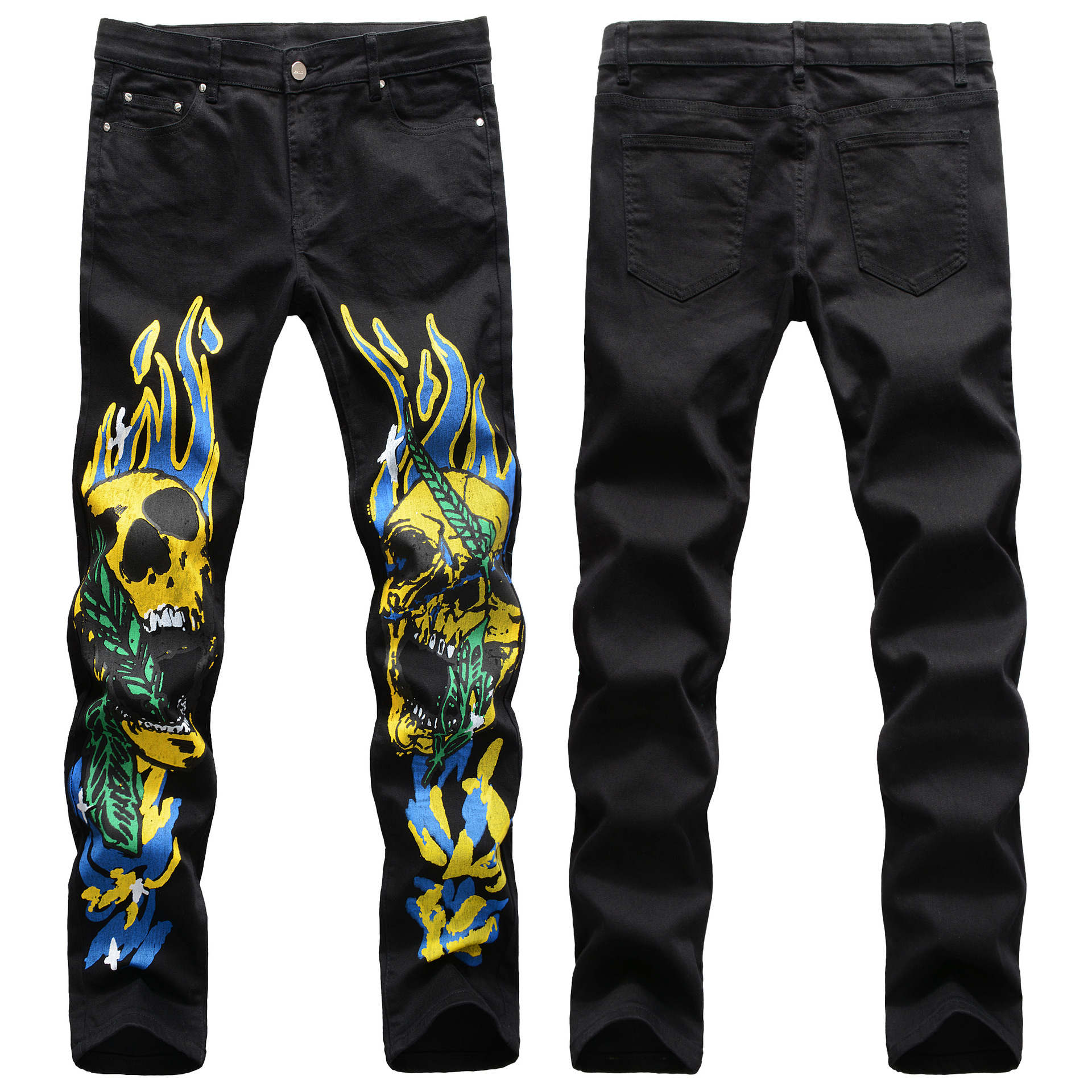 Skull Graffiti Flame Streetwear Pants 4
