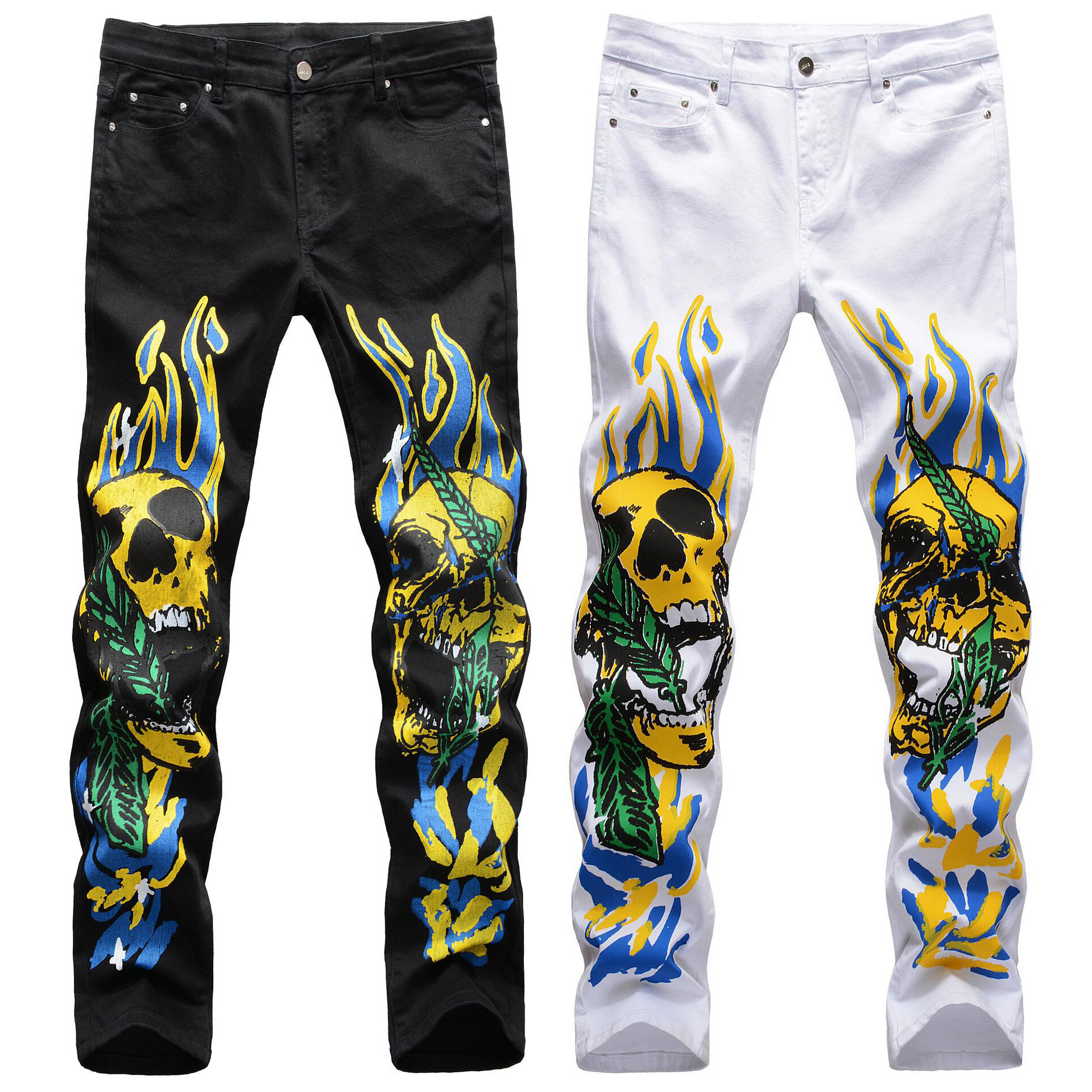Skull Graffiti Flame Streetwear Pants 6