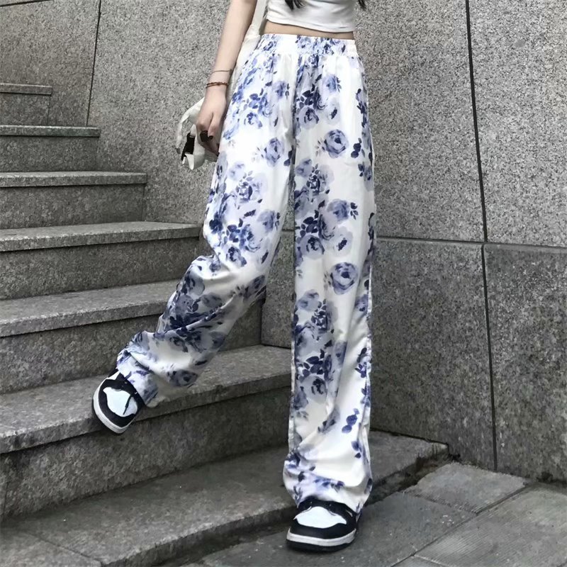 Floral Tie-Dyed Wide-Leg Pants 4