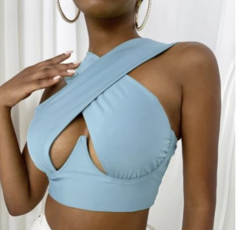Hollow Halter Neck Waist Breast Enhancement Sling 3