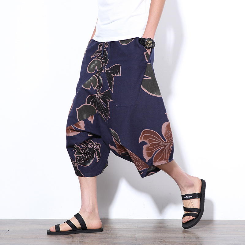 Plus Size Harem Shorts in Chinese Ethnic Style 3