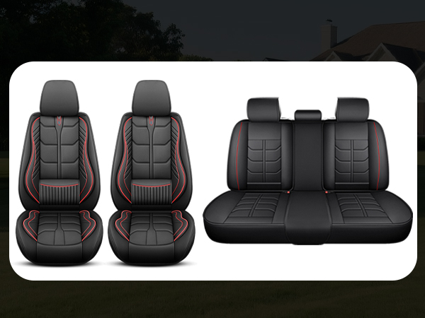Ergonomic Lumbar Support Full Leather Car Seat Covers Full Set 5 Seats Comfort Auto Seat Cushion 6