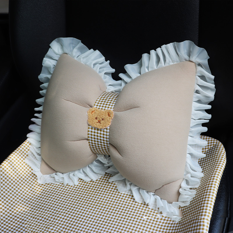 Pure Cotton Cartoon Car Breathable One-piece Linen Fabric Seat Cushion 5