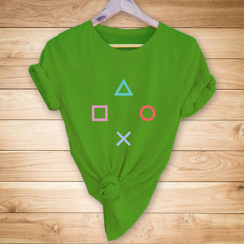 Geometric Symbol Print Casual Short Sleeve T-Shirt 4