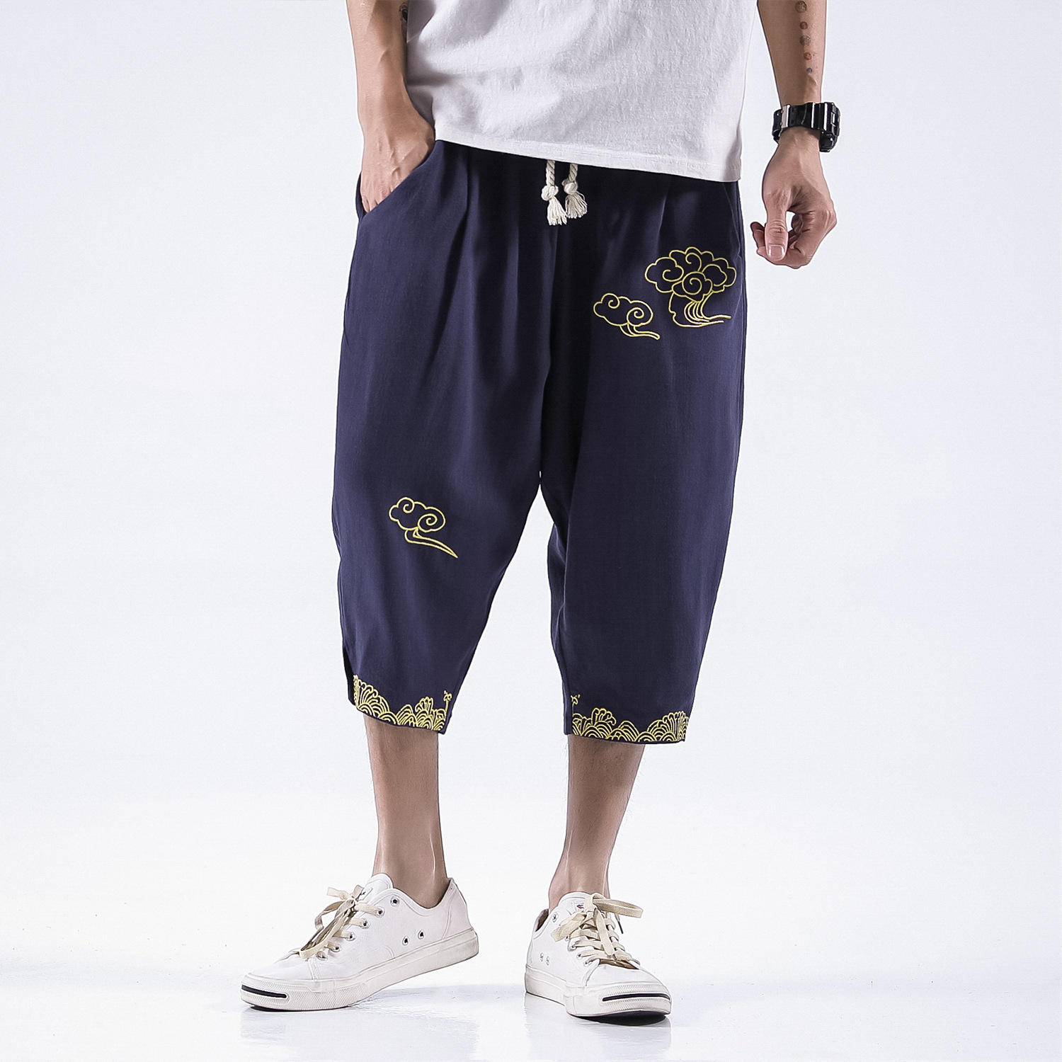 Xiangyun Embroidered Loose Wide-leg Pants 3