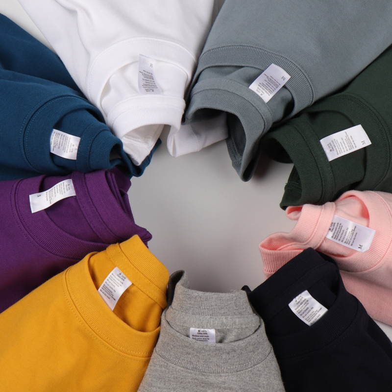 Pure Cotton Solid Color Round Neck Short Sleeve T-Shirt 6