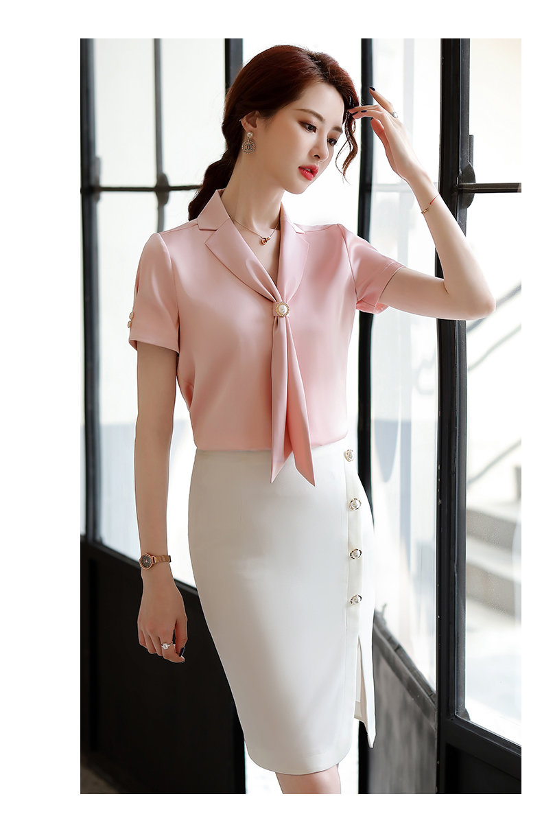 Goddess Fan V Neck Silk Blouse 7