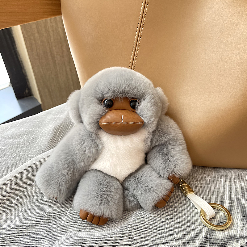 Lucky Little Monkey Long Arm Monkey Fur Bag Pendant 3