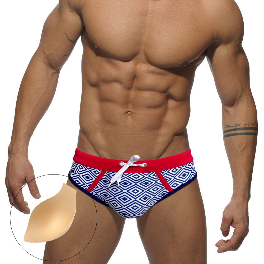 Men's Triangular Swimming Trunks with Cup