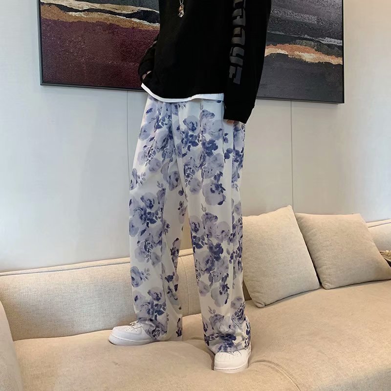 Floral Tie-Dyed Wide-Leg Pants 5