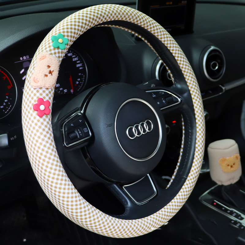 Pure Cotton Cartoon Car Breathable One-piece Linen Fabric Seat Cushion 10