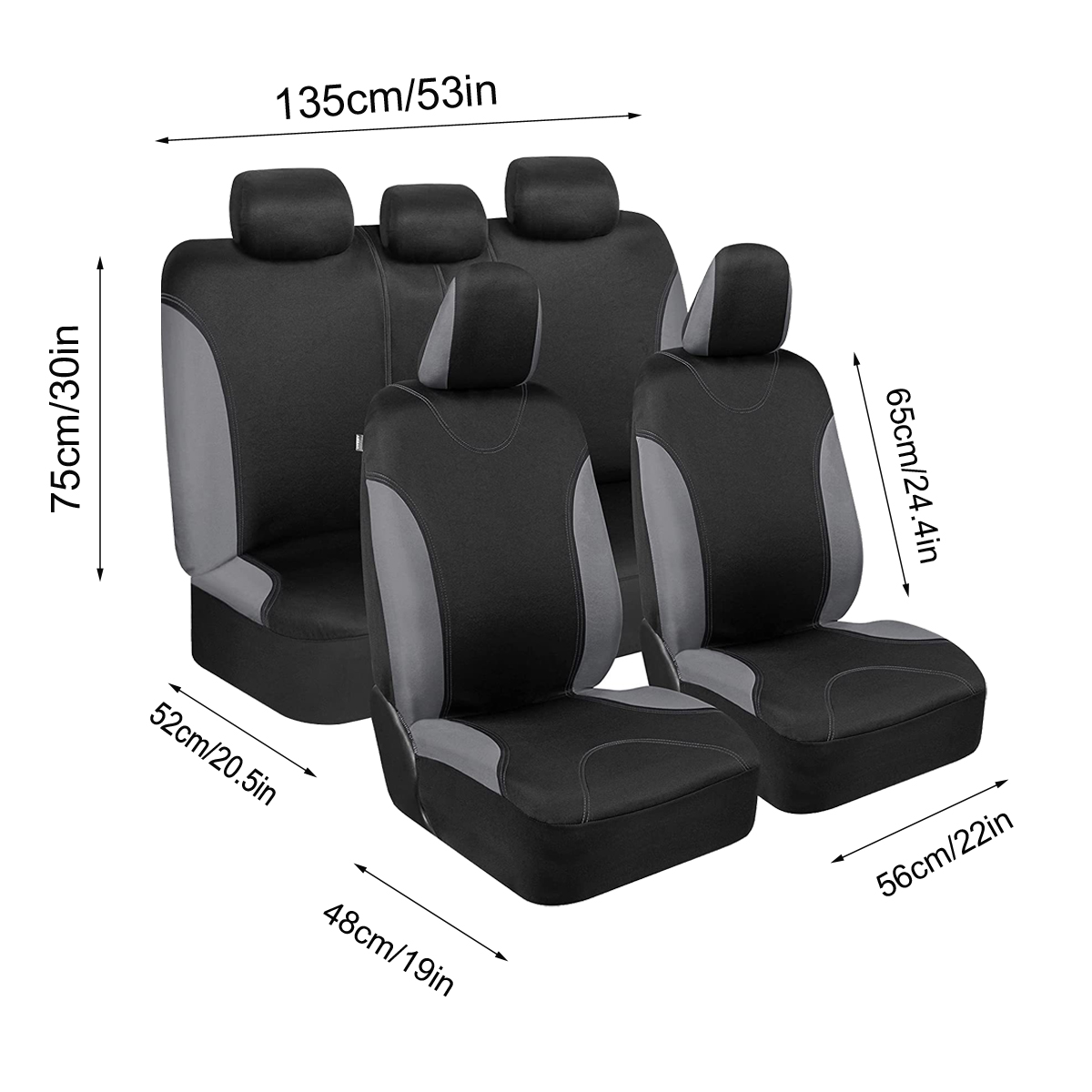 5-Seat Car Seat Cover, Classic And Timeless Design, Thin 2mm Thickness, Suitable For All Seasons 2