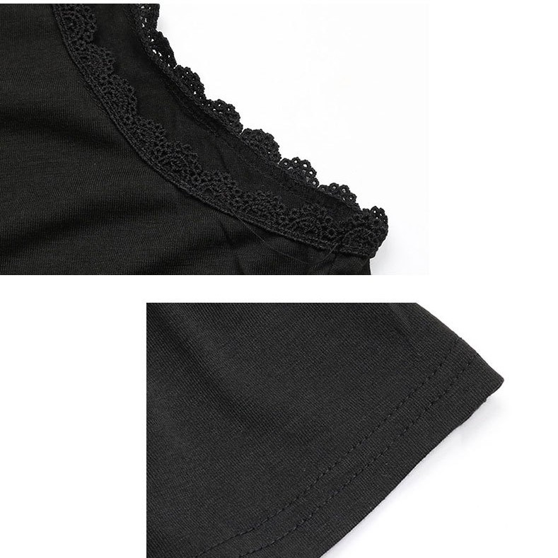 Loose Black Patchwork Neck Vest 4