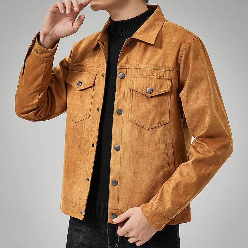 Men's Casual Brushed Suede-Look Jacket