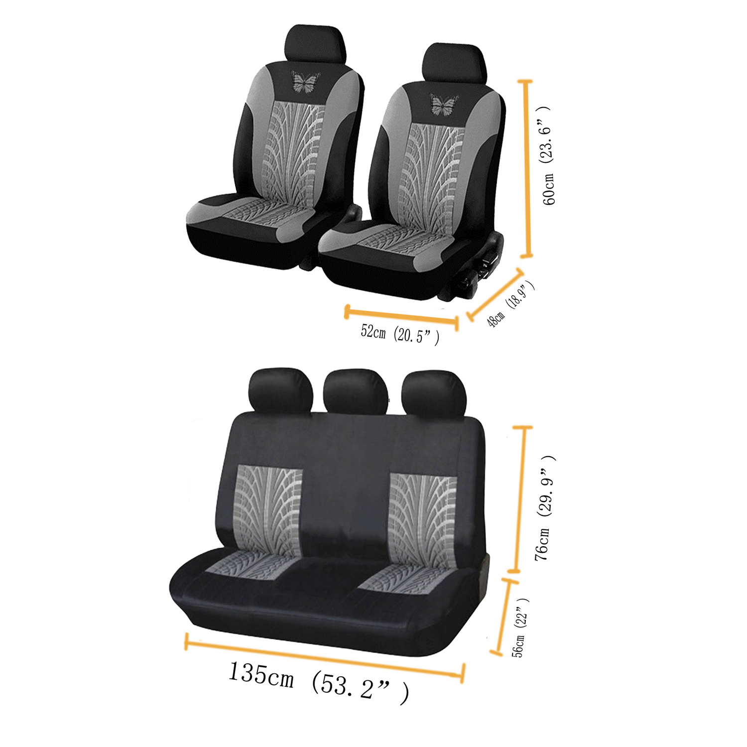 5-Seat Car Seat Cover, Classic And Timeless Design, Thin 2mm Thickness, Suitable For All Seasons 2