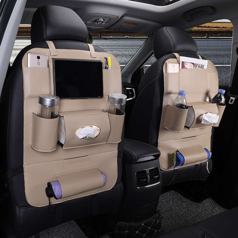 Car Interior Supplies Multifunctional Seat Back Leather Folding 5