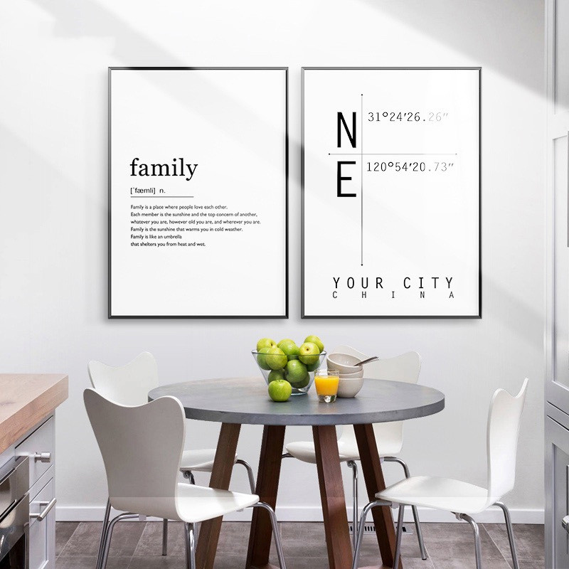 Simple Bedroom Dining Room Background Wall English Alphabet Mural 5