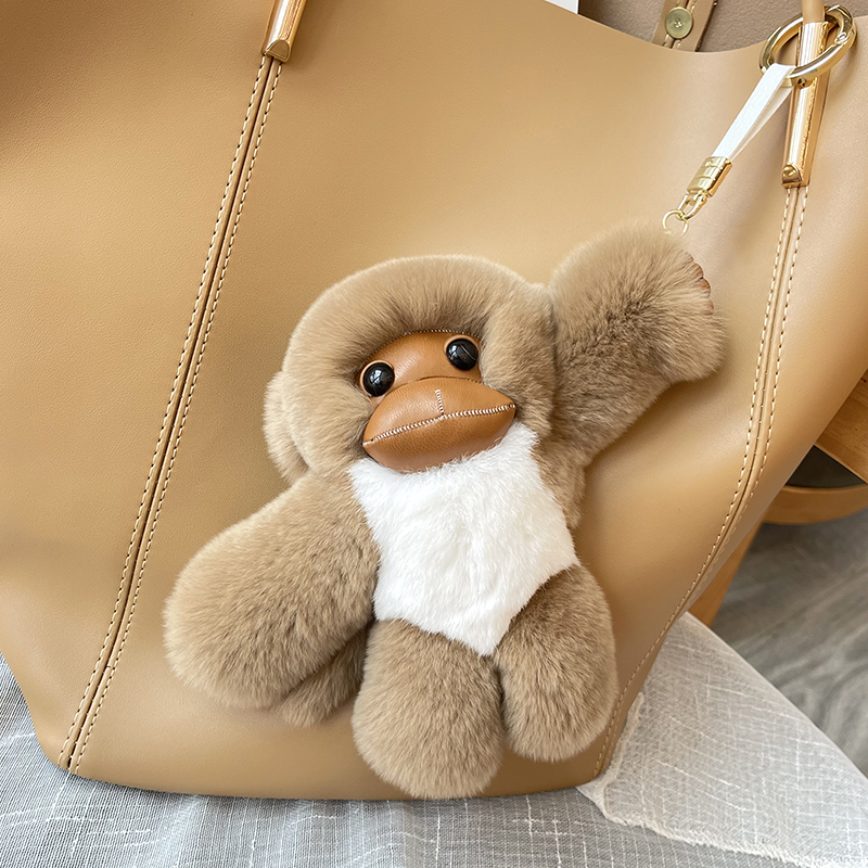 Lucky Little Monkey Long Arm Monkey Fur Bag Pendant 5