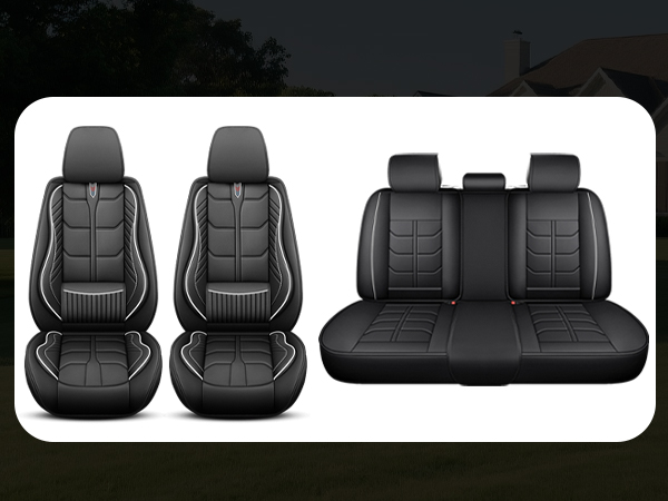 Ergonomic Lumbar Support Full Leather Car Seat Covers Full Set 5 Seats Comfort Auto Seat Cushion 4