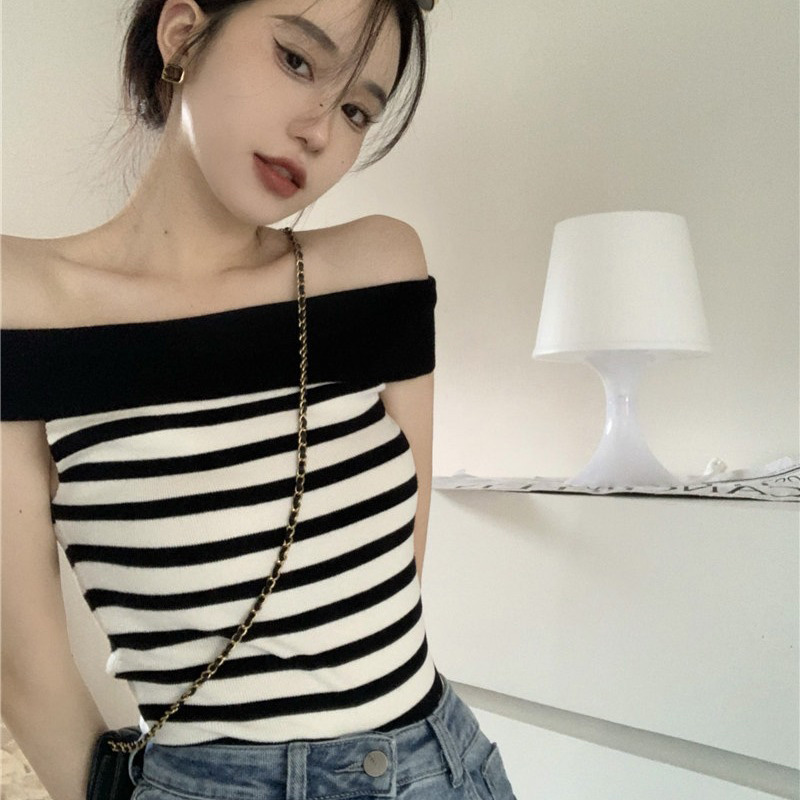 Women's Cropped Striped Knit Sweater 5