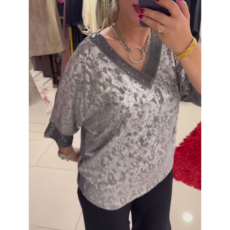 Elegant V-Neck Printed T-Shirt for Women 3