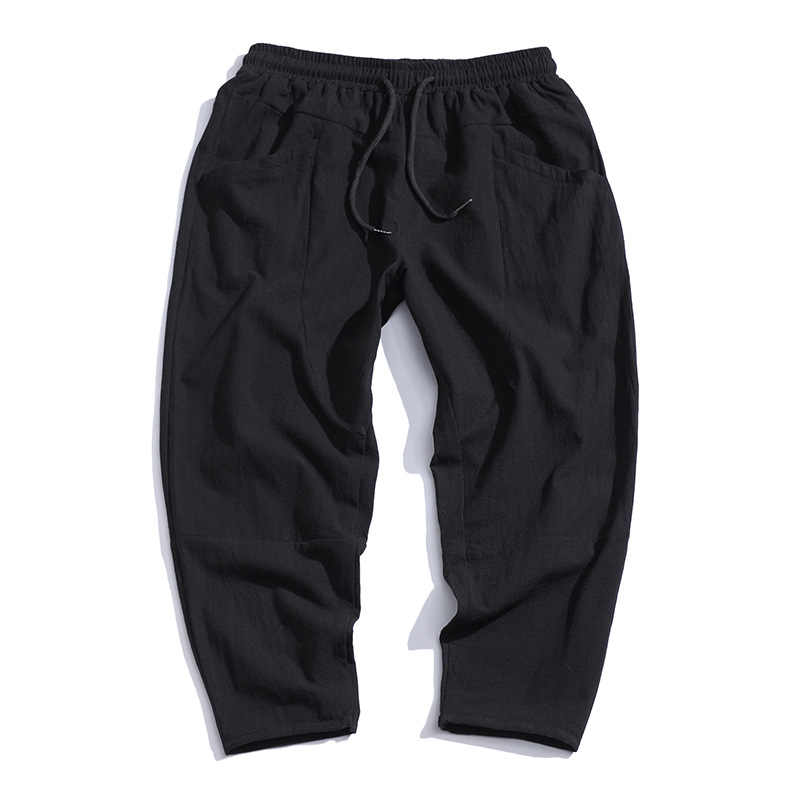 Casual Loose Cotton Linen Cropped Harem Pants 5