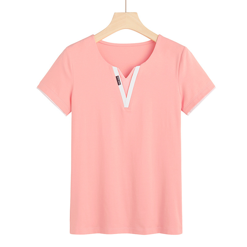 V-neck Patchwork Short-sleeved Undershirt 8