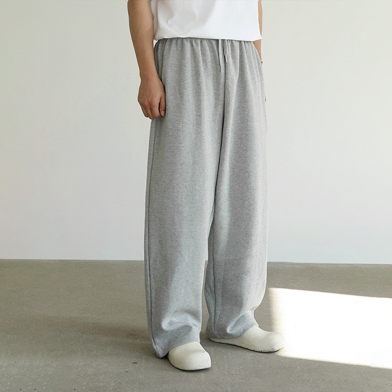 Men’s Wide-Leg Gray Cotton Sweatpants