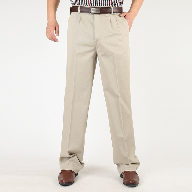 Thick Men's Casual Trousers in Pure Cotton