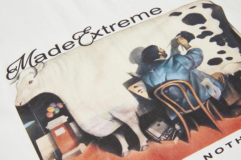 American Retro Distressed Cow Painting T-Shirt 8