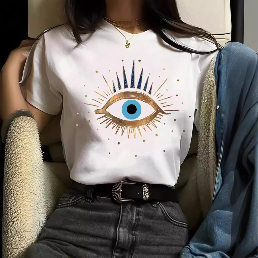 Cute Eye Print Casual T-Shirt 3
