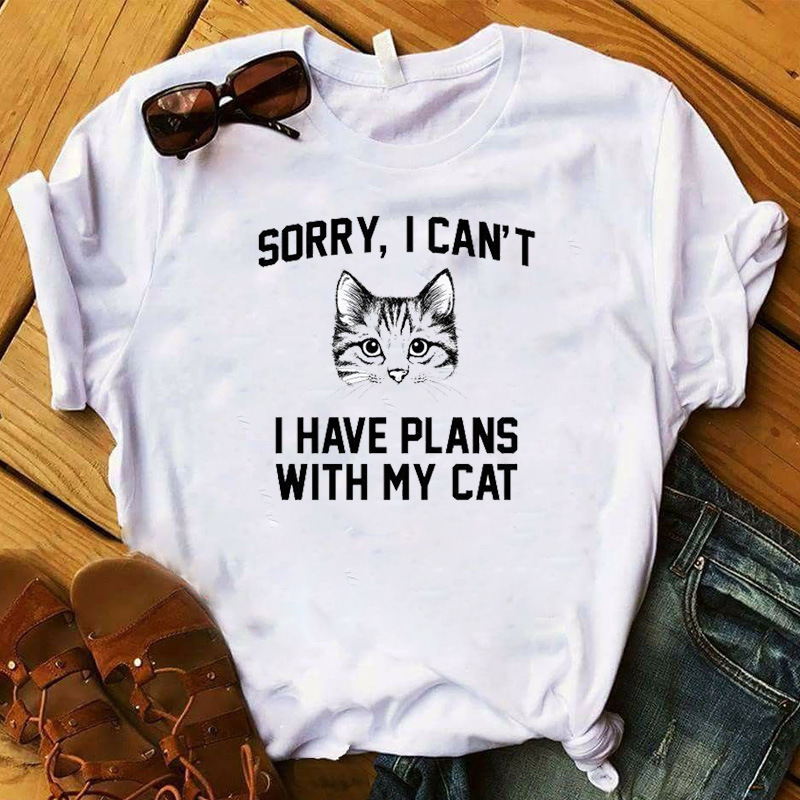Cat Print Short Sleeve Women's T-Shirt 2