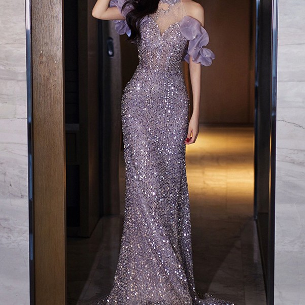 Women's French-Style Halter Evening Gown